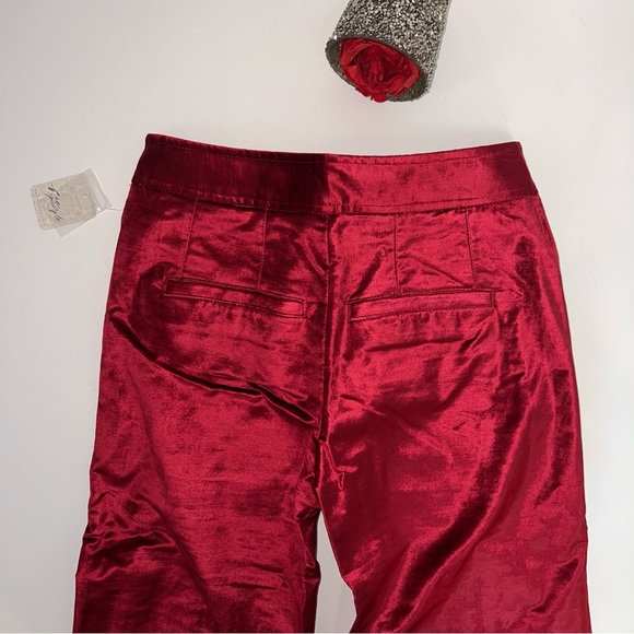 Free People Walk With You Velvet Trousers In Cherry Juice Color- New With Tag - Picture 11 of 13